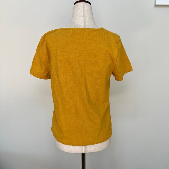J.CREW Women's Texture & Thread V-Neck Modern Tie-Front Top Size S Golden Meadow - Picture 3 of 8